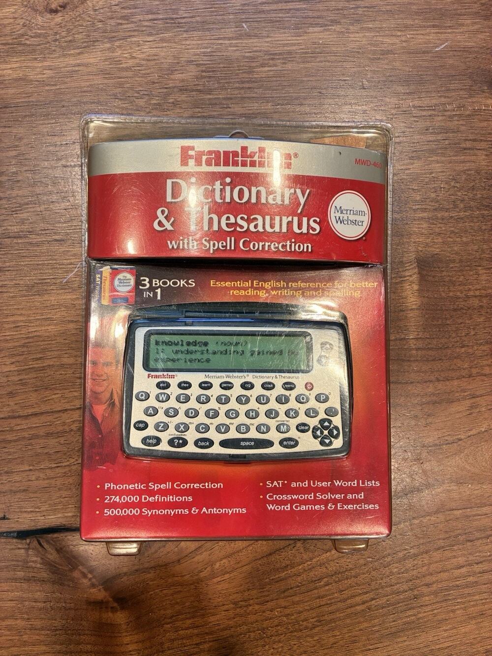 New Franklin MWD-460 Merriam-Webster Dictionary and Thesaurus With Spell Check